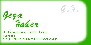 geza haker business card